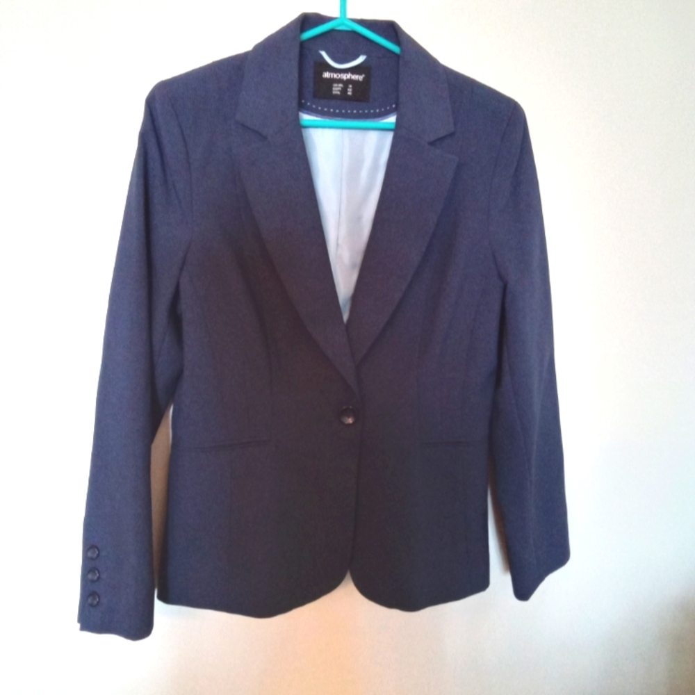 Atmosphere Womens Medium Blue Single Button Lined Suit Blazer Size 14